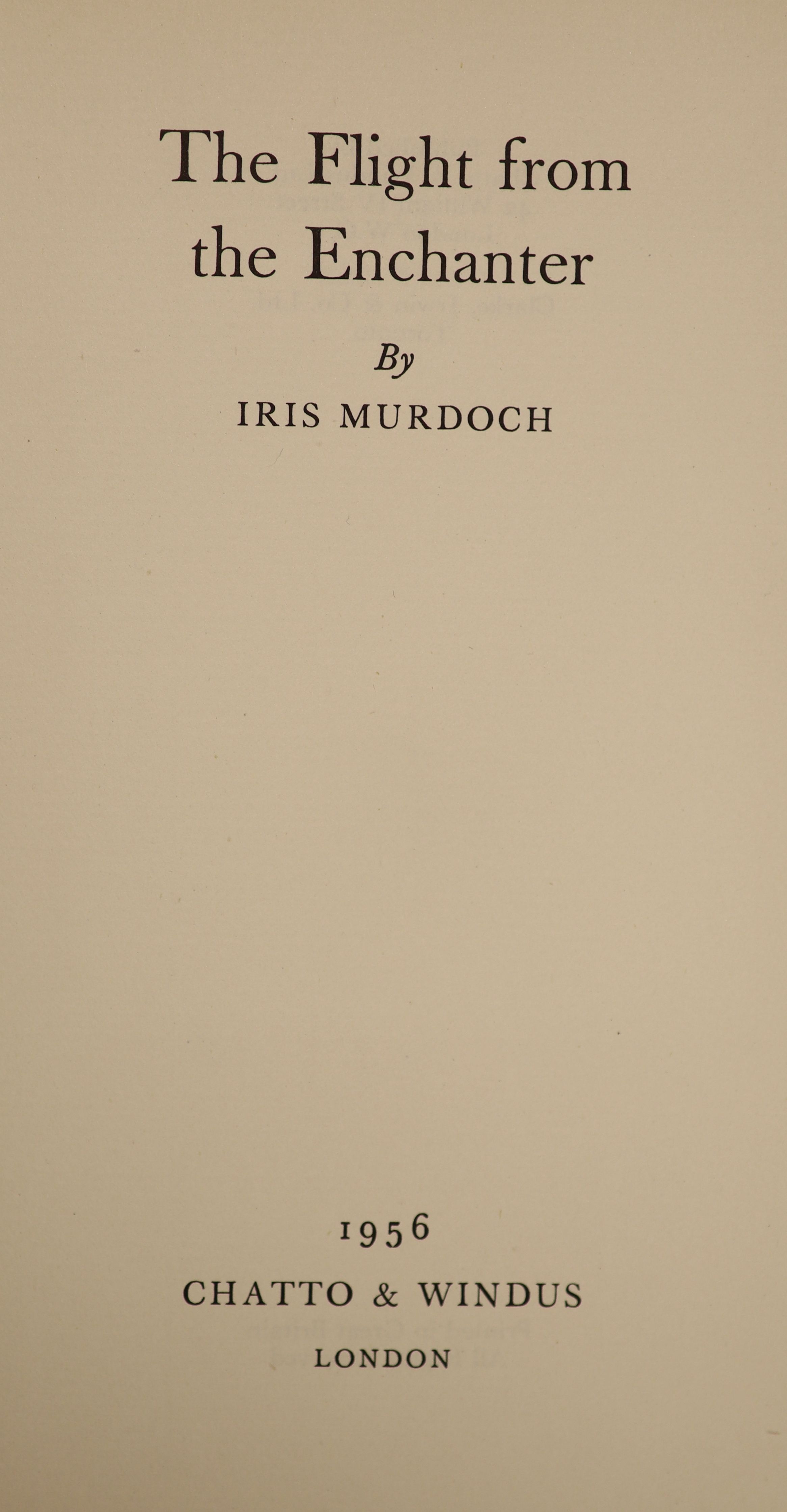 Murdoch, Iris - 4 works - The Flight from the Enchanter, 1st edition, in d/j with minor chips and darkening, bookplate to pastedown, Chatto and Windus, London, 1956; A Severed Head, with d/j, London, 1961; The Bell, with